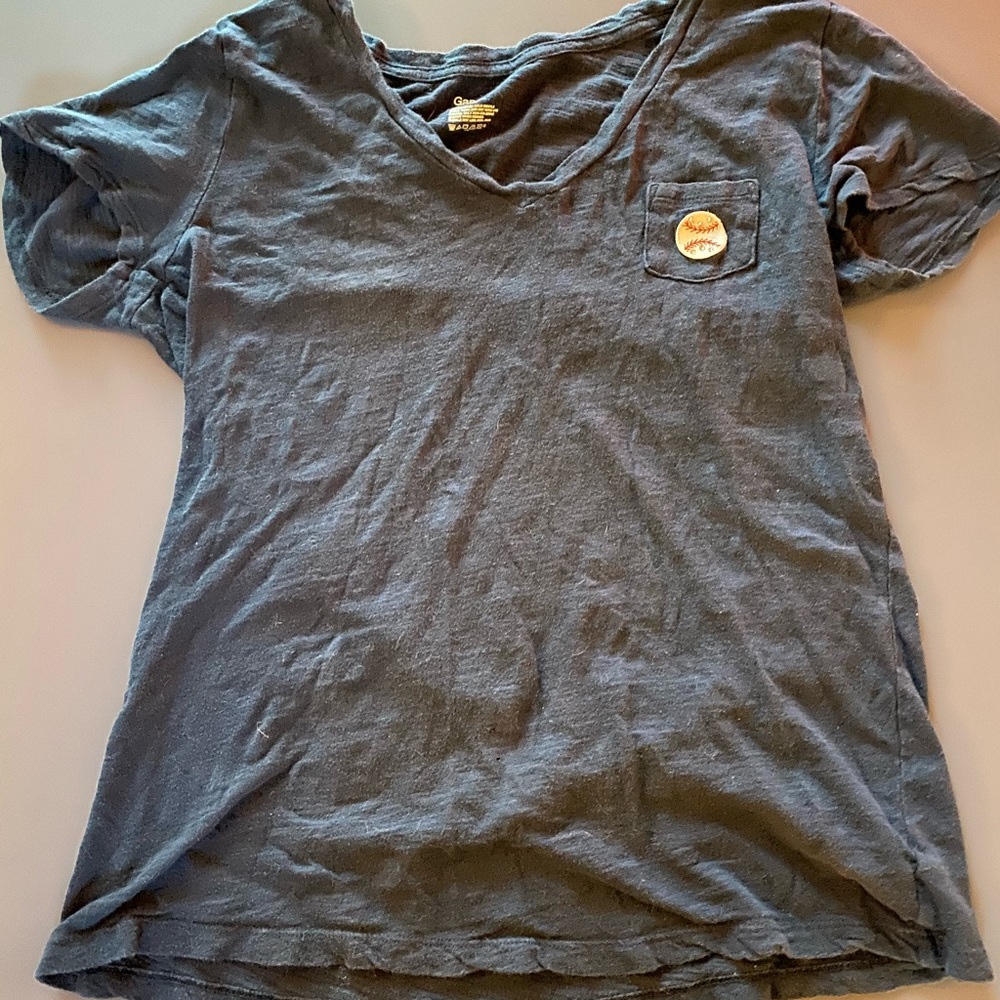 Plain T-shirt With Baseball Pocket